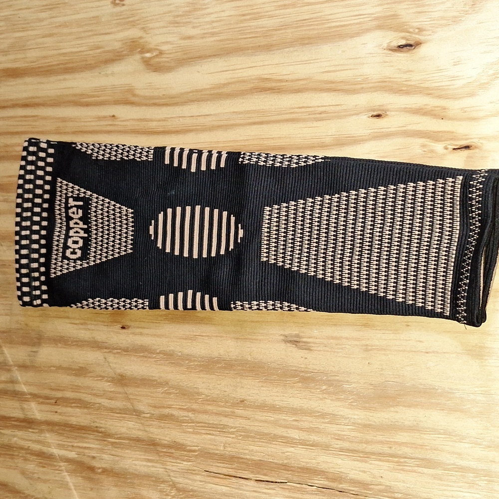 Full Leg Compression Sleeve Pair Copper Knee Sleeves Anti Slip Compression St...